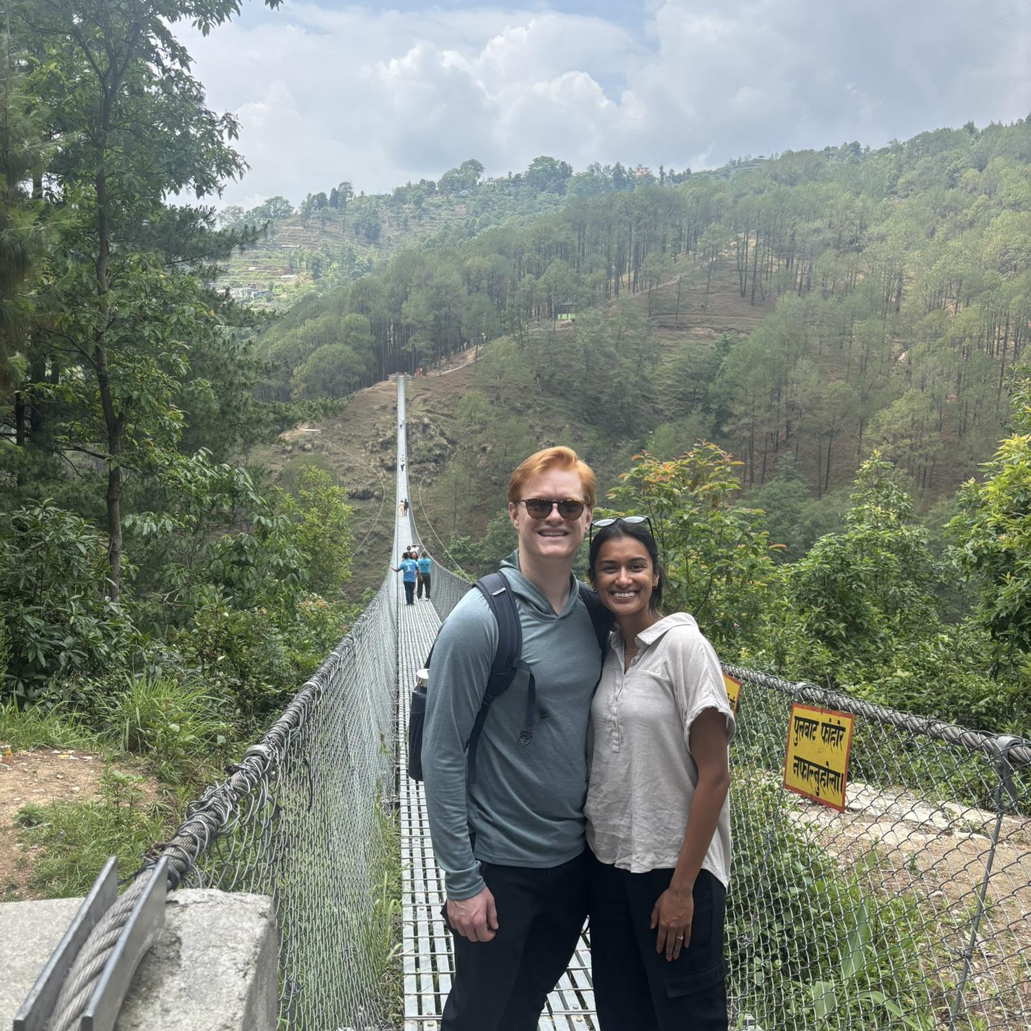 Ryan's first trip to Nepal, Siwani is not a fan of suspension bridges!