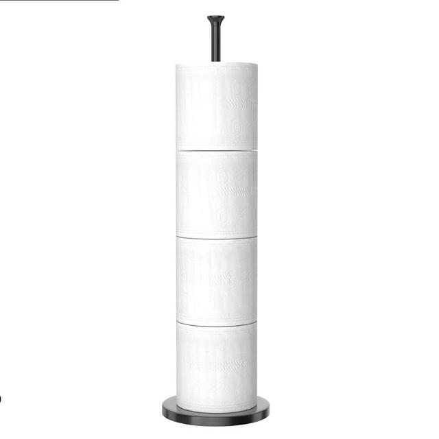 Toilet Paper Holder Stand(with Reserve Function), Free-Standing Toilet Paper Storage Holder, Stainless Steel Toilet Roll Holder Stand for Bathroom & Toilet Spare Rolls Storage