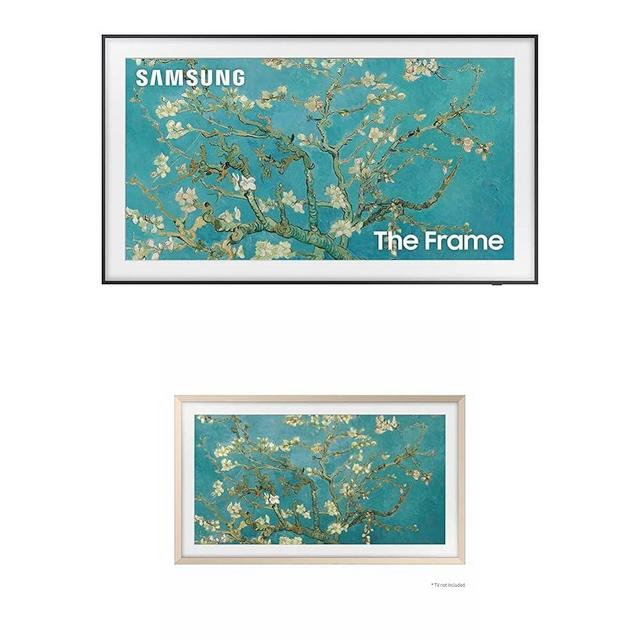 SAMSUNG 50-Inch Class QLED 4K The Frame LS03B Series, Quantum HDR, Slim Fit Wall Mount Included, Smart TV (QN50LS03BAFXZA, Latest Model) 50-Inch Sand Gold Metal Customizable Bezel