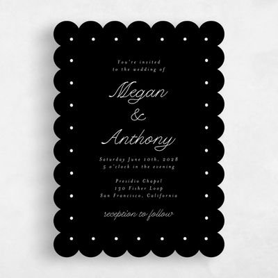 Black Wedding Invitation - Lirael Portrait