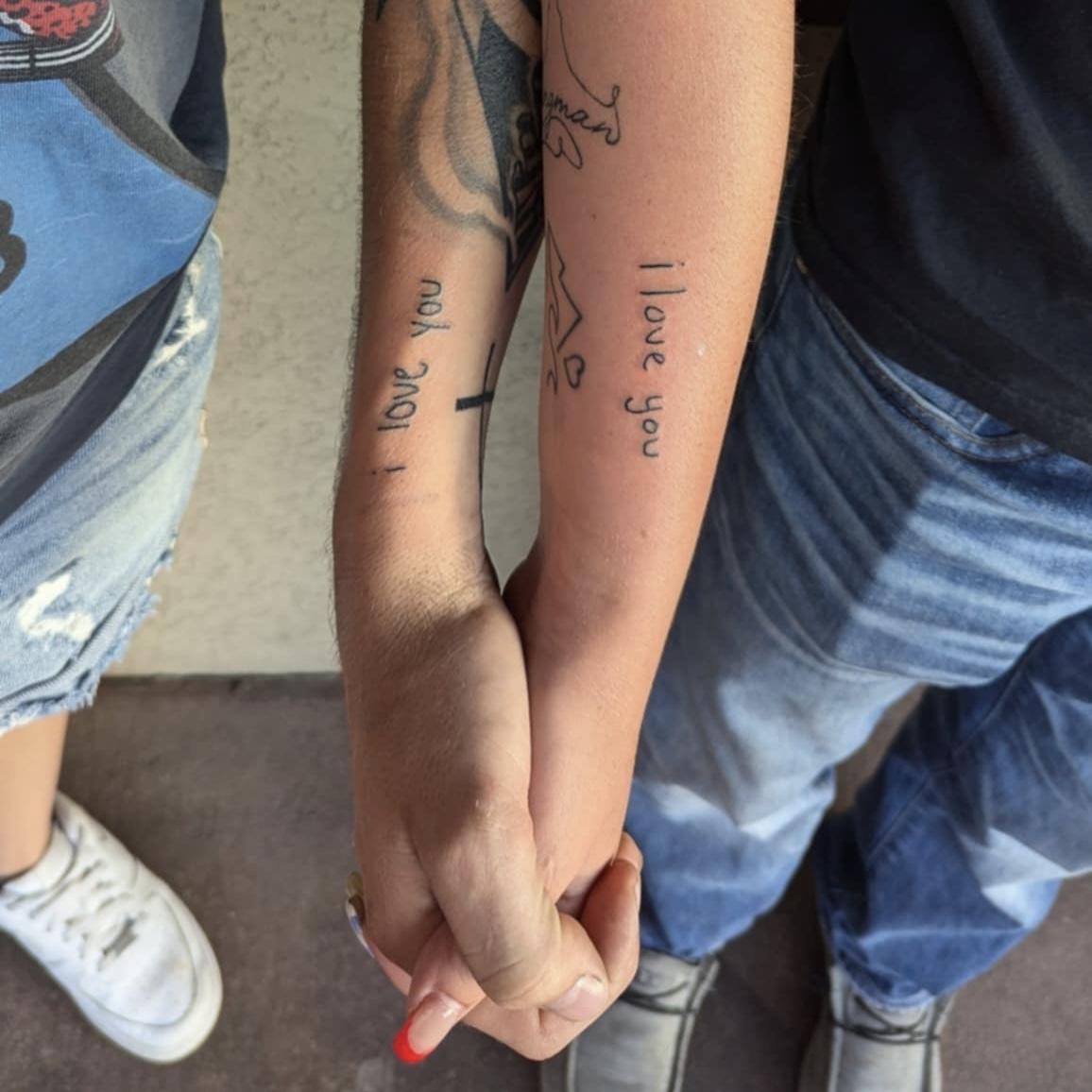 our first tattoo together in each other’s handwriting, 6/29/24