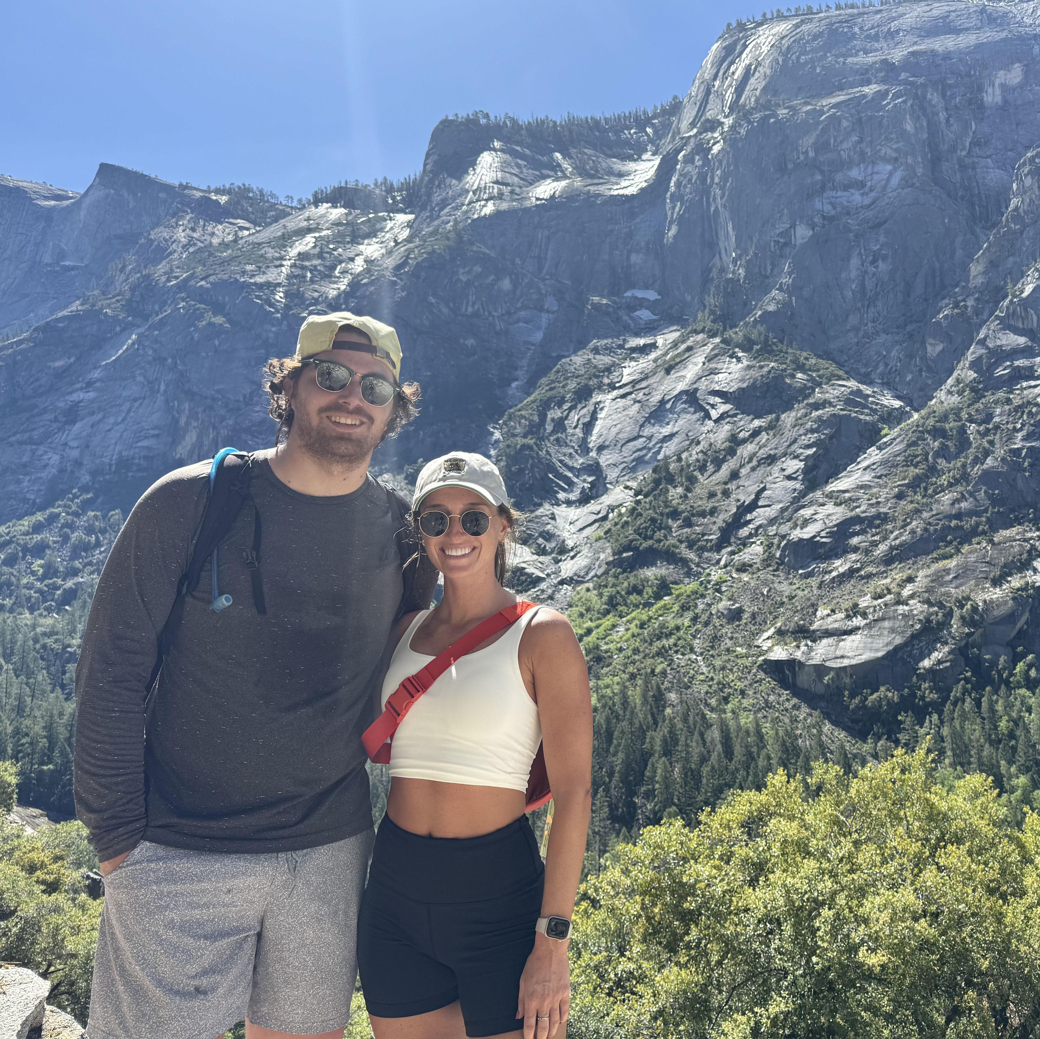 Stephen was not happy with Mary this day because she tricked him into doing an 18 mile hike in the snow in Yosemite :)