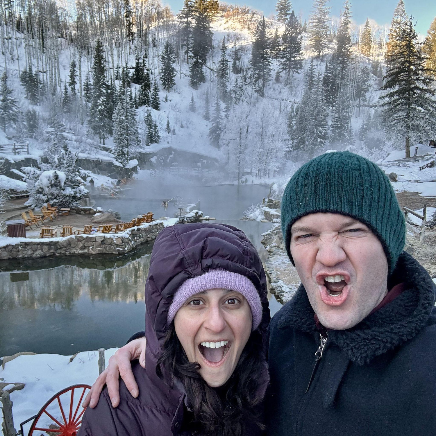 We were so excited to get in these beautiful, healing hot springs on a cold winter day in Steamboat Springs!