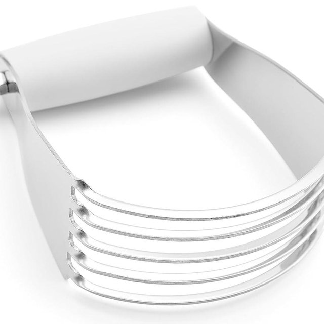 Spring Chef Dough Blender, Top Professional Pastry Cutter with Heavy Duty Stainless Steel Blades, Medium Size, White