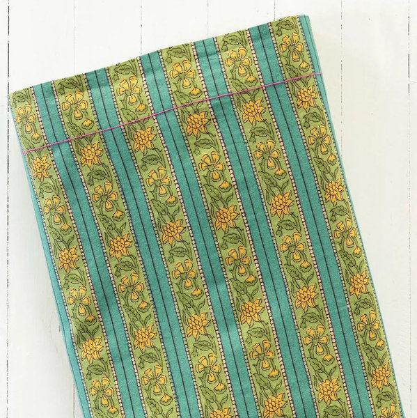 Mix & Match Cotton Flat Sheet - Teal Vines