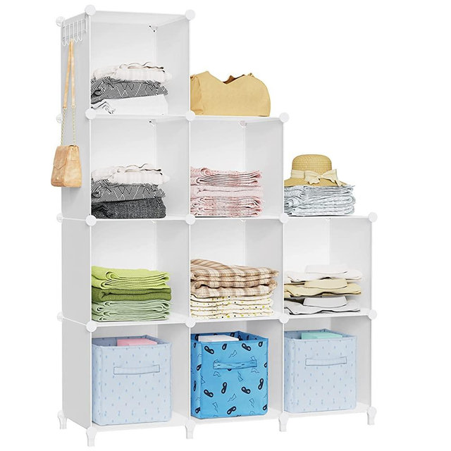 HOMIDEC Closet Organizer, 9-Cube Closet Organizers and Storage, Portable Closet Storage Shelves, Closet Organizers and Storage Shelves, Clothes Storage Organizer for Garment Racks, Closet, Wardrobe