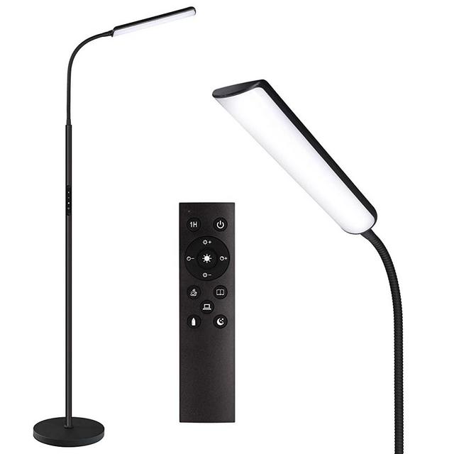 Dimunt LED Floor Lamp, Bright 18W Floor Lamps for Living Room with 1H Timer, Stepless Adjustable 3000K-6000K Colors and 10-100% Brightness Standing Lamp with Remote & Touch Control Reading Floor Lamps