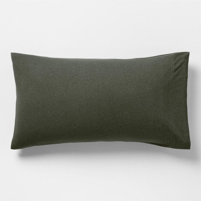 Cozysoft Organic Cotton Jersey Ficus Green King Bed Pillow Sham