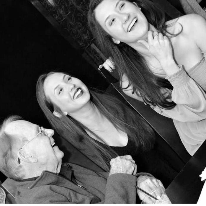 Alyssa, her sister Natalie and her grandfather (aka her "Poppy") Joe Swope