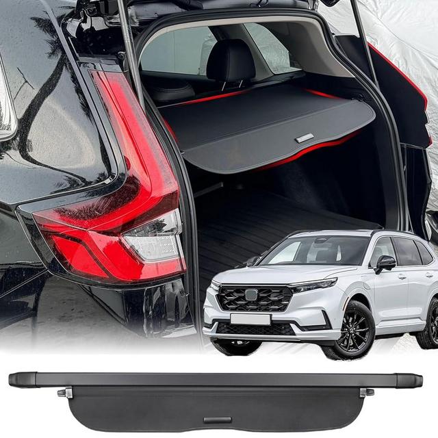 Volcaner Cargo Cover for 2023-2025 2026 Honda CRV Accessories, (Canvas) for Honda CRV 2023-2026 Accessories(Include Hybrid) Retractable Trunk Cover Shield Shade Privacy Screen for CR-V