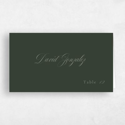 Deep Forest, Green Wedding Place Card - Payton