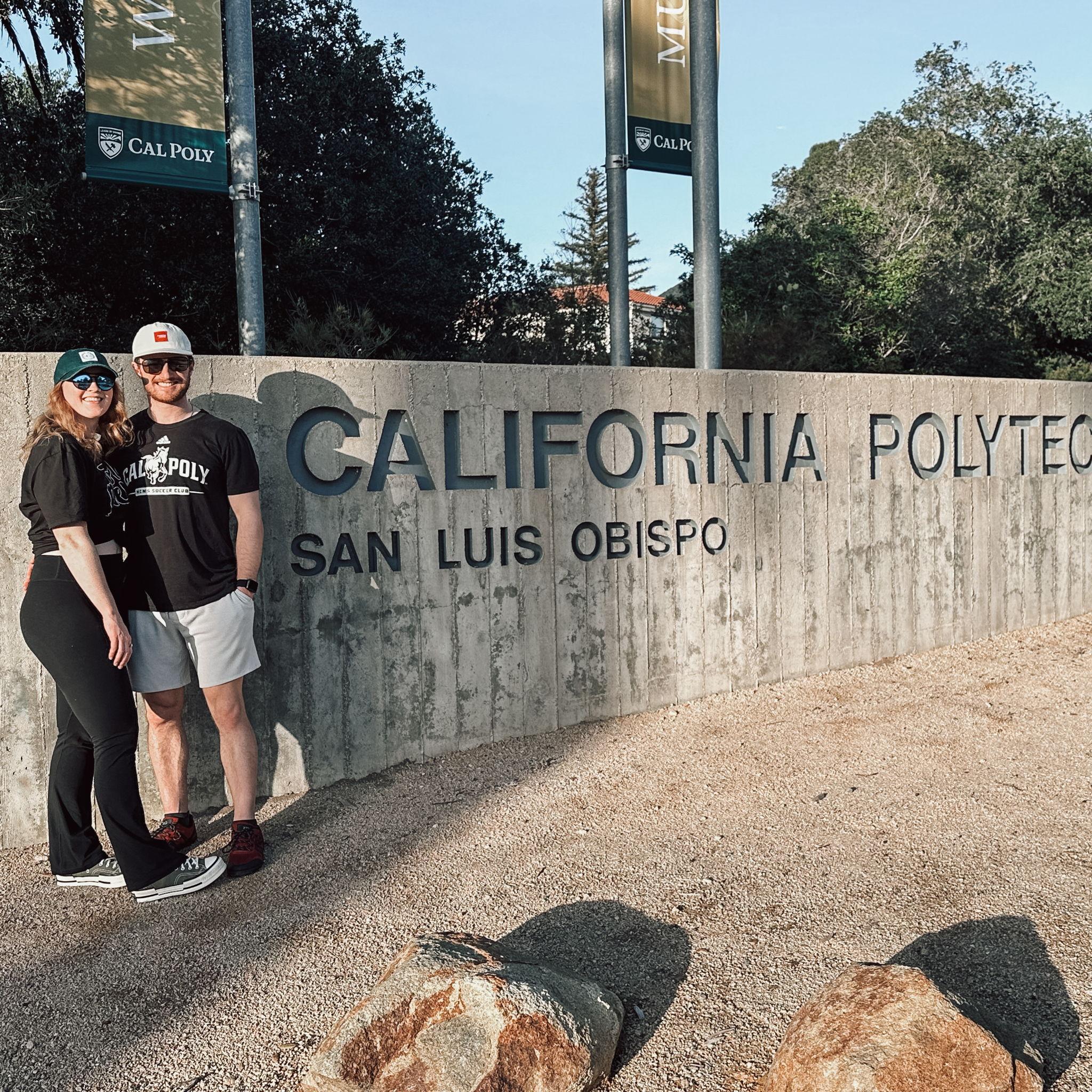 Visiting Aaron's alma mater in February 2024 - Cal Poly San Luis Obispo.