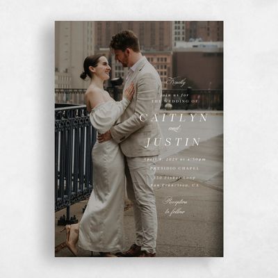 Beige Wedding Invitation - Rosamund Photo