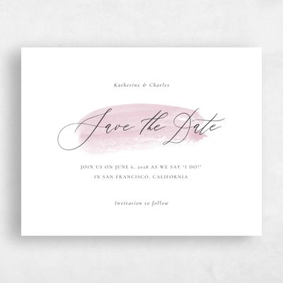 Pink Wedding Save the Date - Violin Stroke