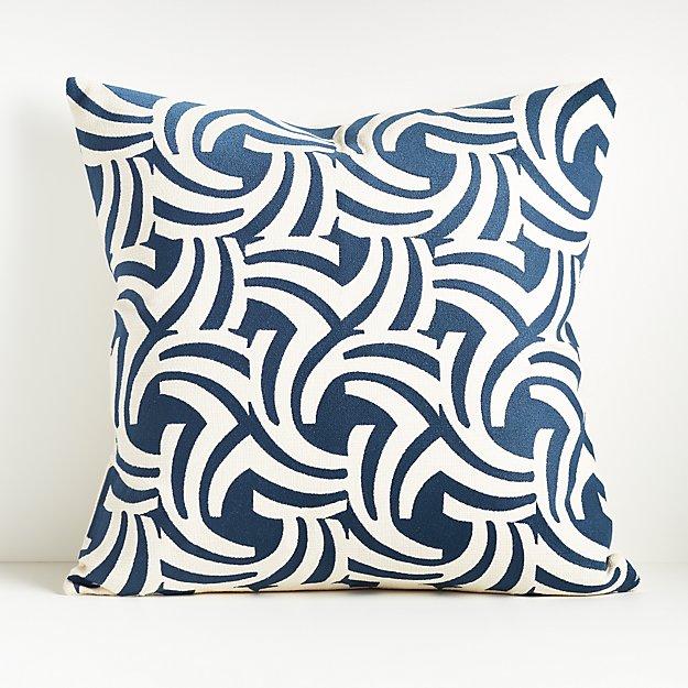 Kyune Blue and White Pillow 23"x23"