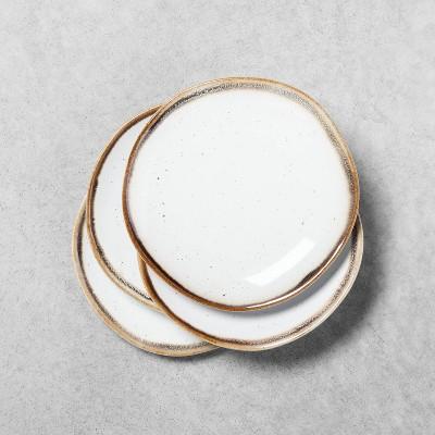 4pk Reactive Glaze Stoneware Appetizer Plate Light Sour Cream - Hearth & Hand™ with Magnolia