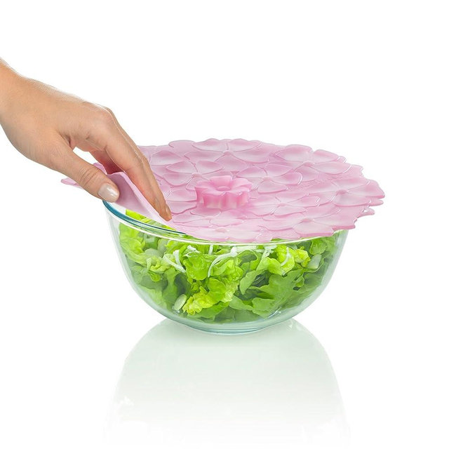 Charles Viancin Silicone Lids - Geranium Silicone Bowl Covers/Airtight Pan Lid (9 Inch Light Pink)