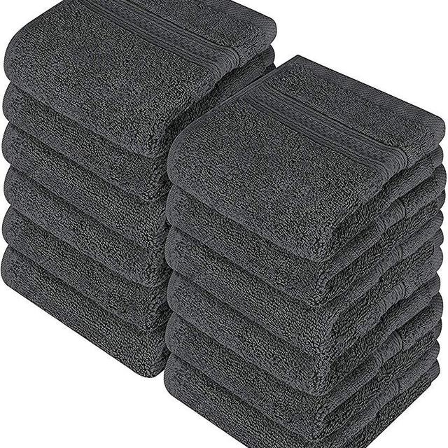 Utopia Towels Premium 700 GSM Washcloths Towel Set (12 Pack, Grey, 12x12 Inches) Multi-purpose Extra Soft Fingertip towels, Highly Absorbent Face Cloths, Machine Washable Sport, and Workout Towels