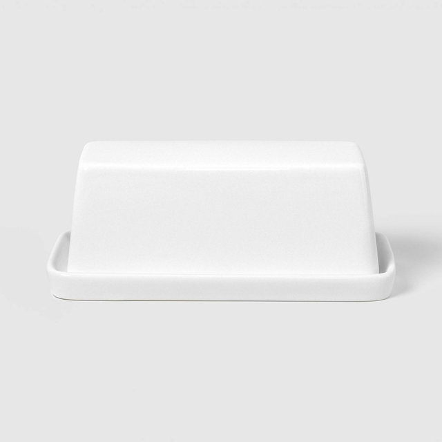 2pc Stoneware Ceramic Butter Dishes Stella White - Threshold™