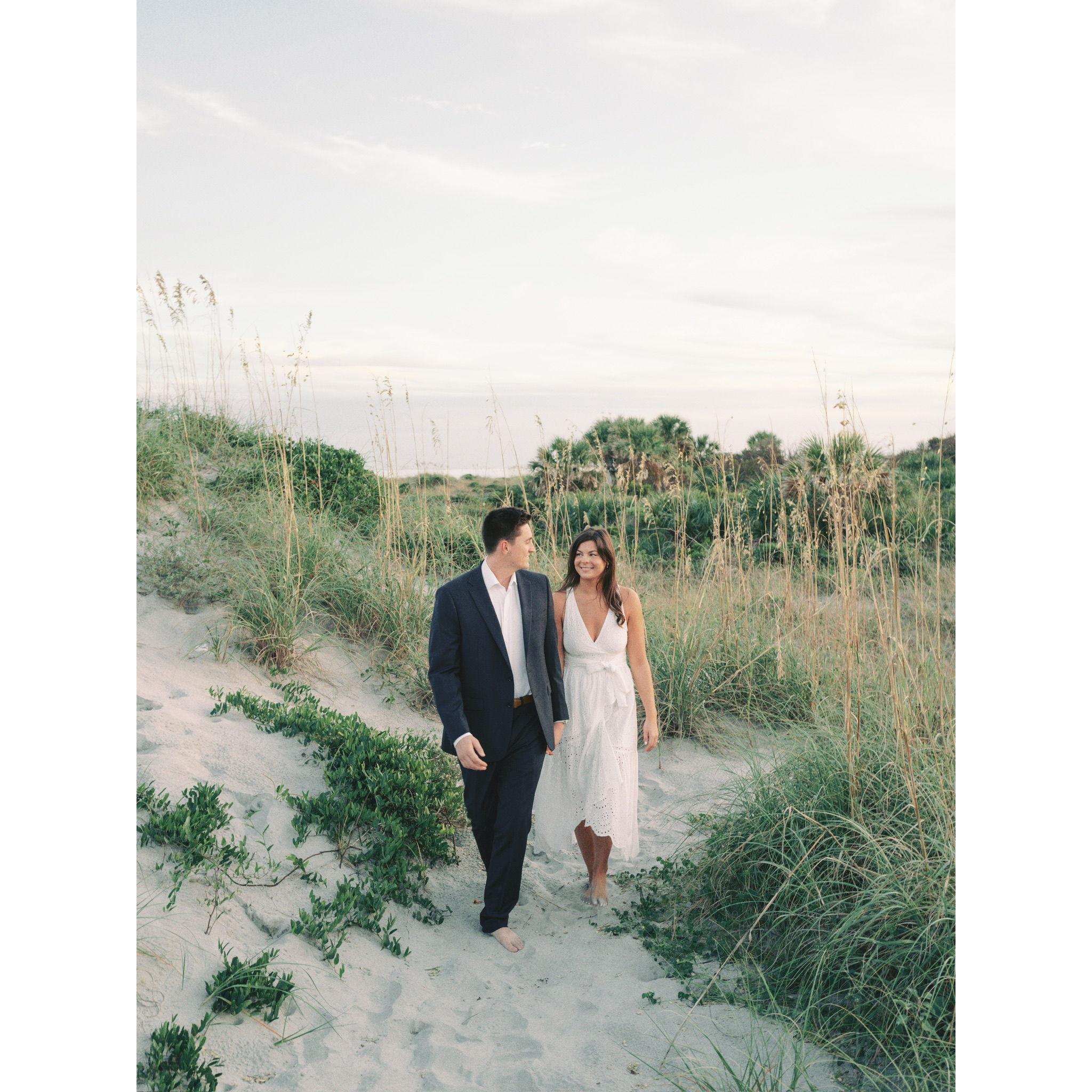 Folly Beach, SC beach engagement photos