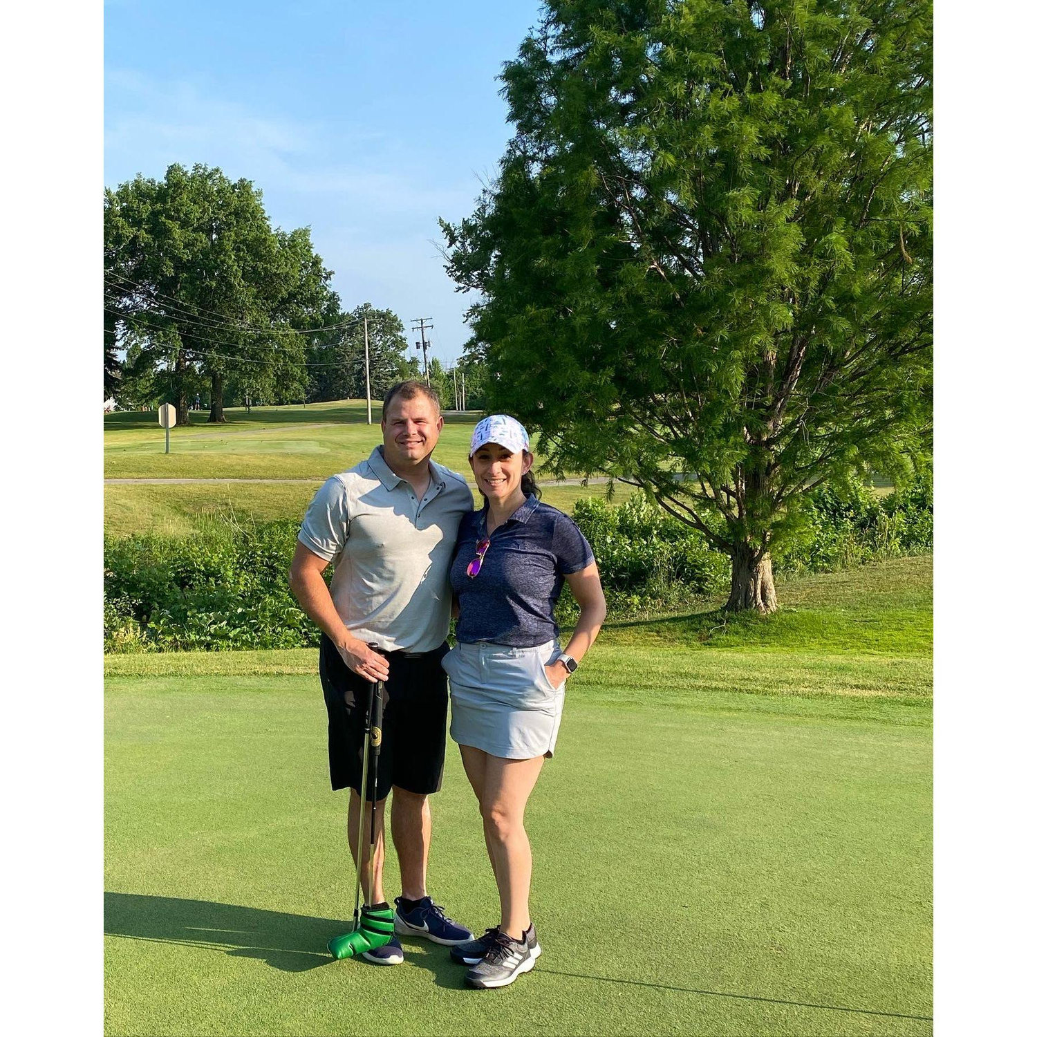 On the golf course--If you can golf together, your relationship can survive anything