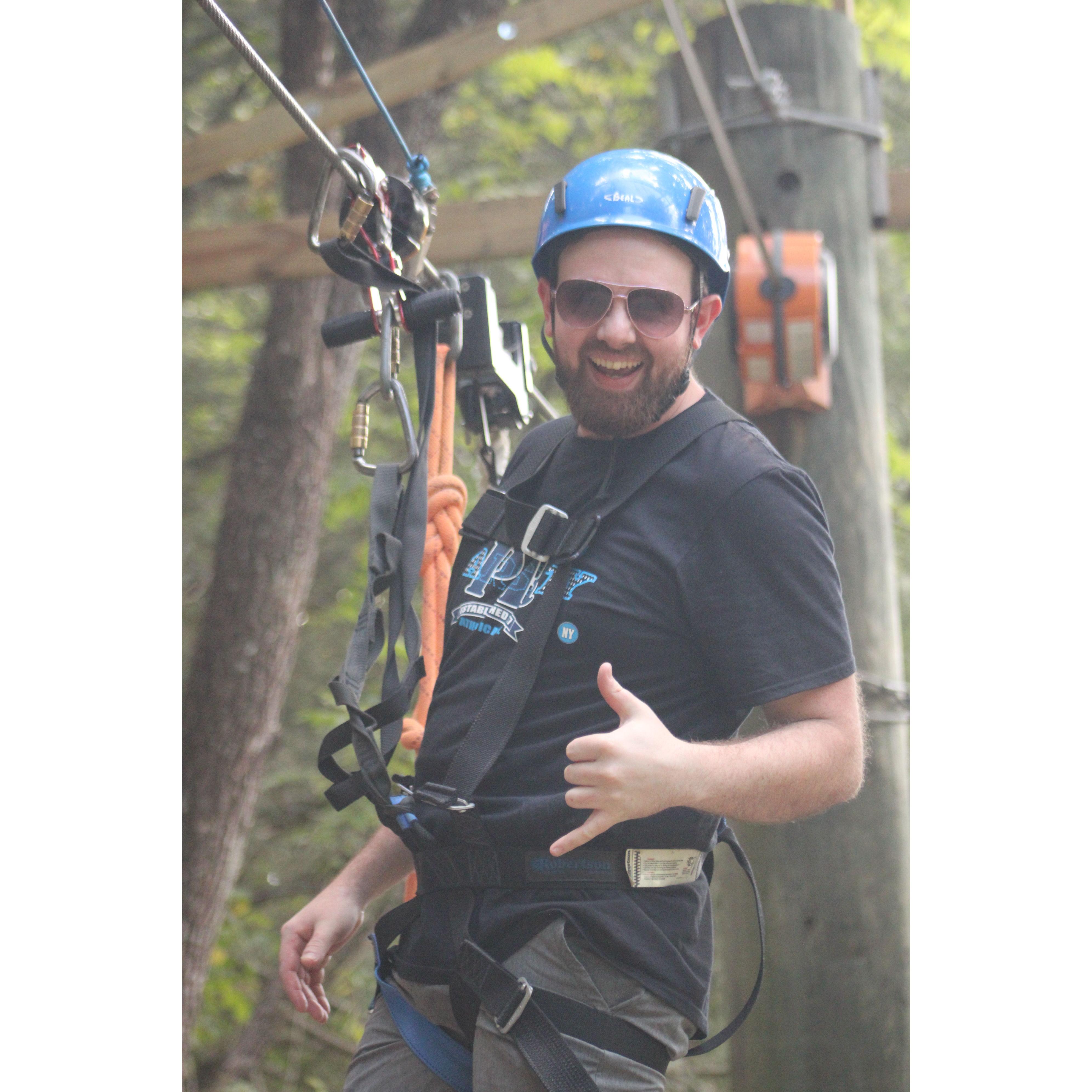 One of many big leaps- Ziplining