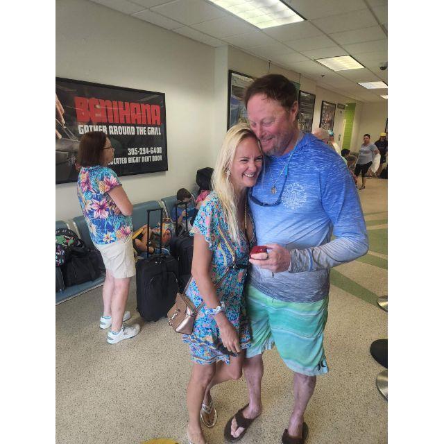 Jason surprised me at the airport with a ring!