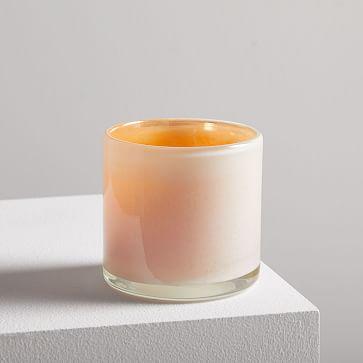 Mixed Pattern Glass Votive, Orange