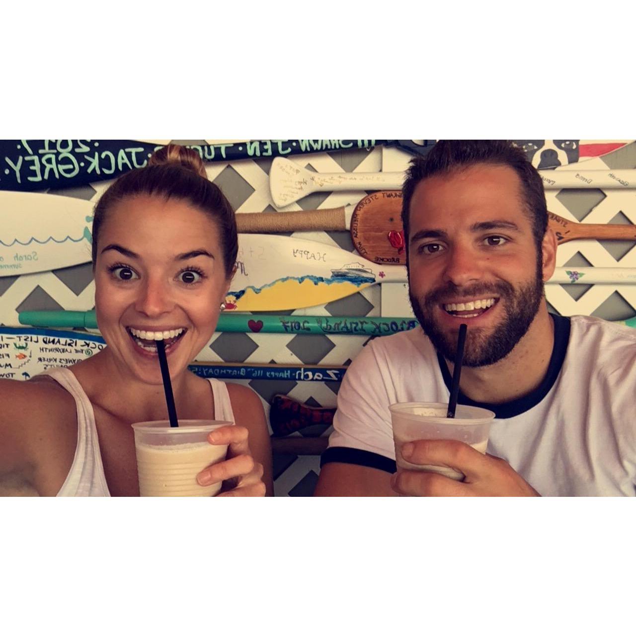 Chris's first trip to Block Island- fell in love with mudslides and the scooters