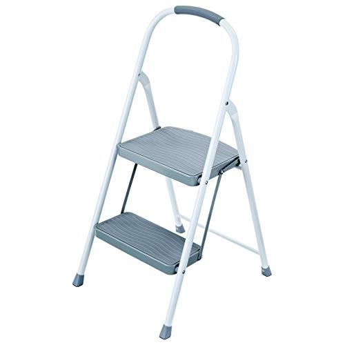 Rubbermaid RMS-2 2-Step Steel Step Stool, 225-pound Capacity, White