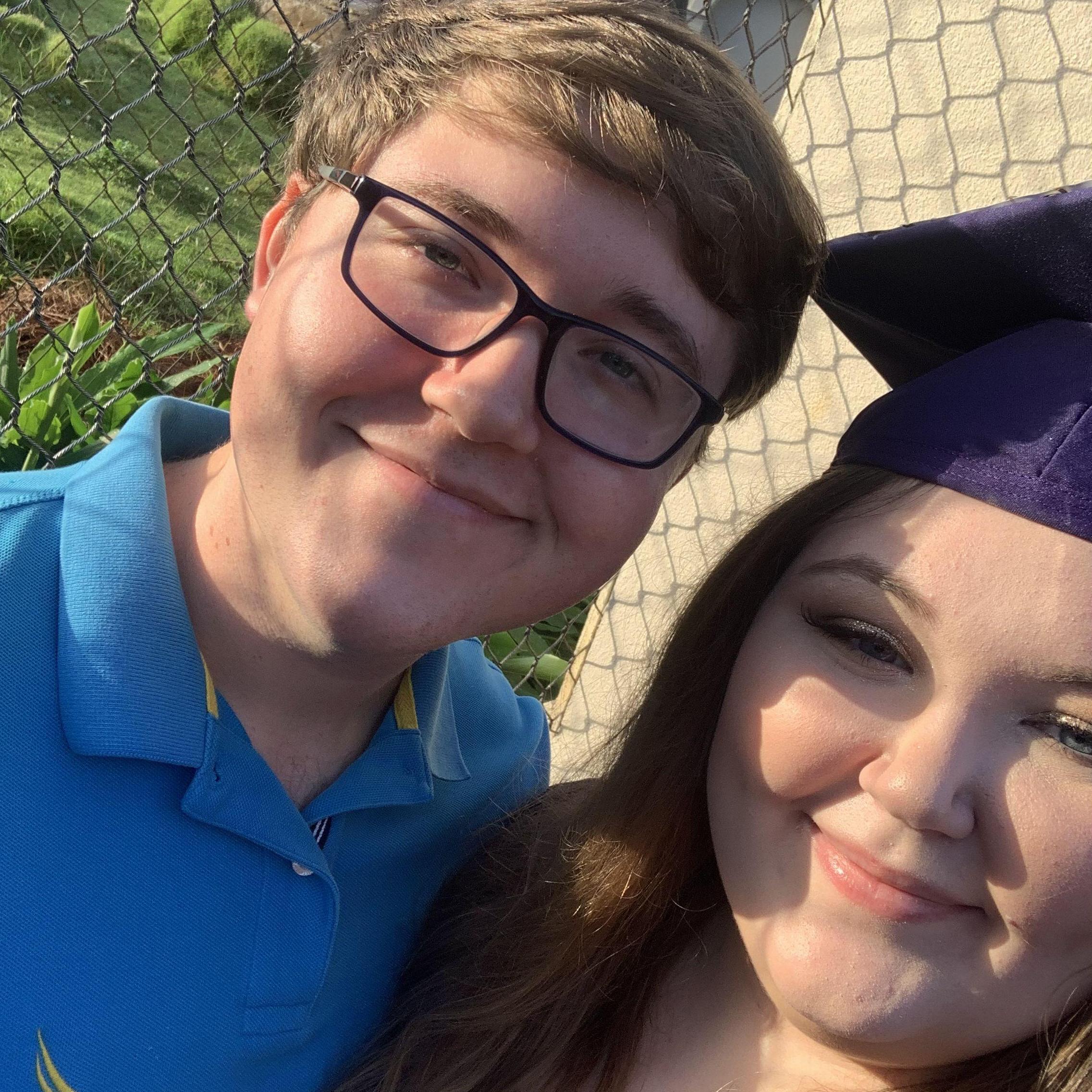 Graduation Day Selfies! In front of Mike the Tiger's enclosure. 8.13.22