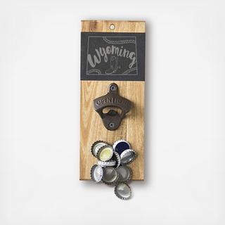 My State Slate & Acacia Wall Mount Bottle Opener