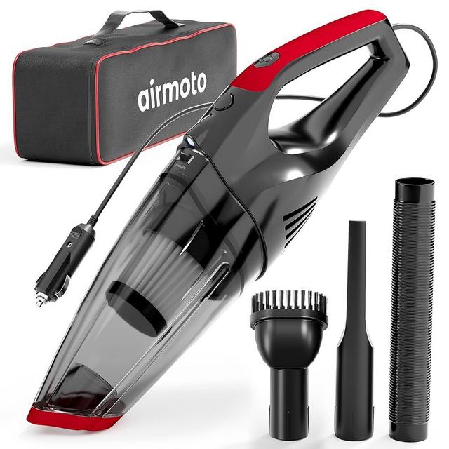 Airmoto Car Vacuum Cleaner High Power with 16 Ft Cord - 12V Portable Handheld Vacuum Cleaner for Car - Dust Buster with Strong Suction - Car Accessories for Women and Men