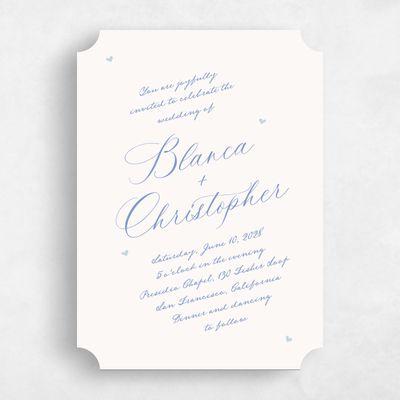 Beige Ticket Wedding Invitation - Estate Portrait
