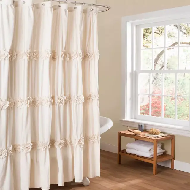 Darla Shower Curtain in Ivory