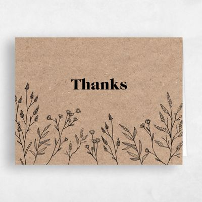 Natural, Brown Wedding Thank You - Sylvan Landscape