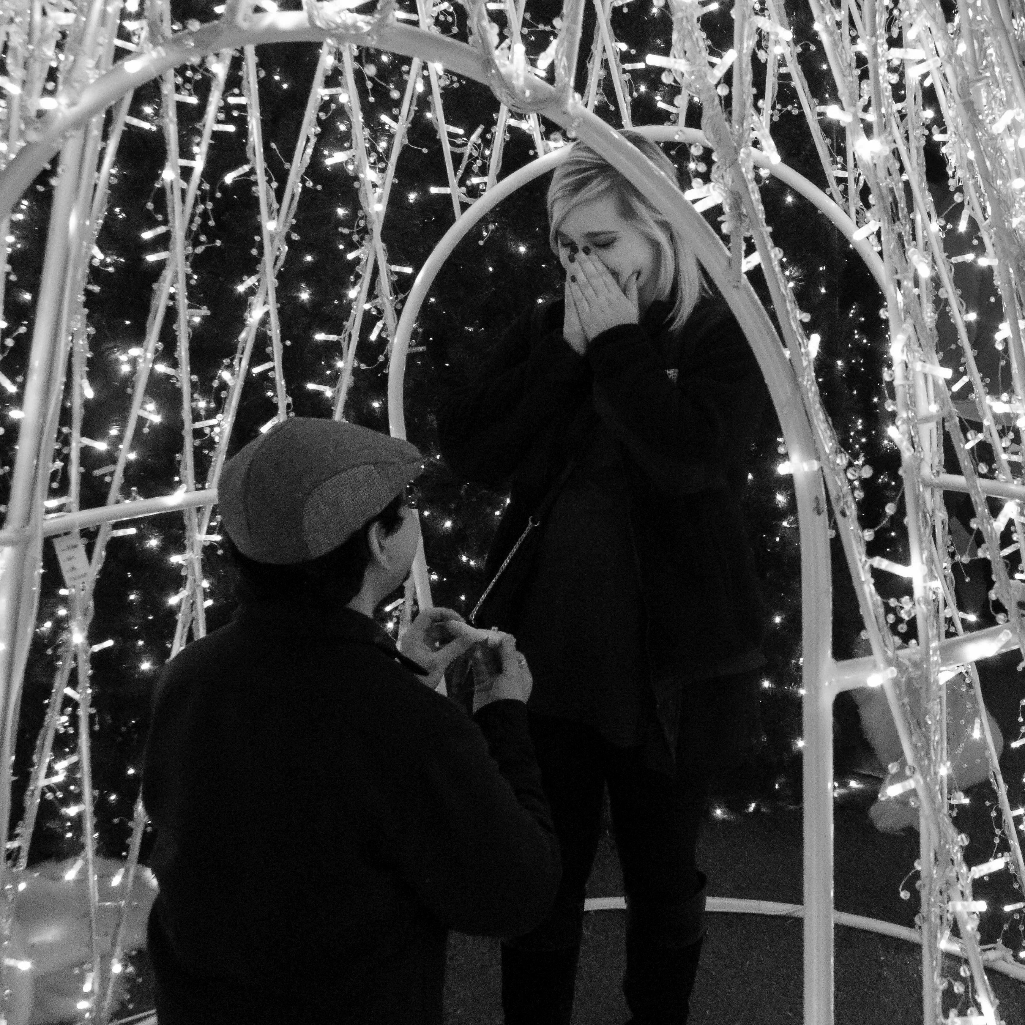 The moment he proposed and I said yes!