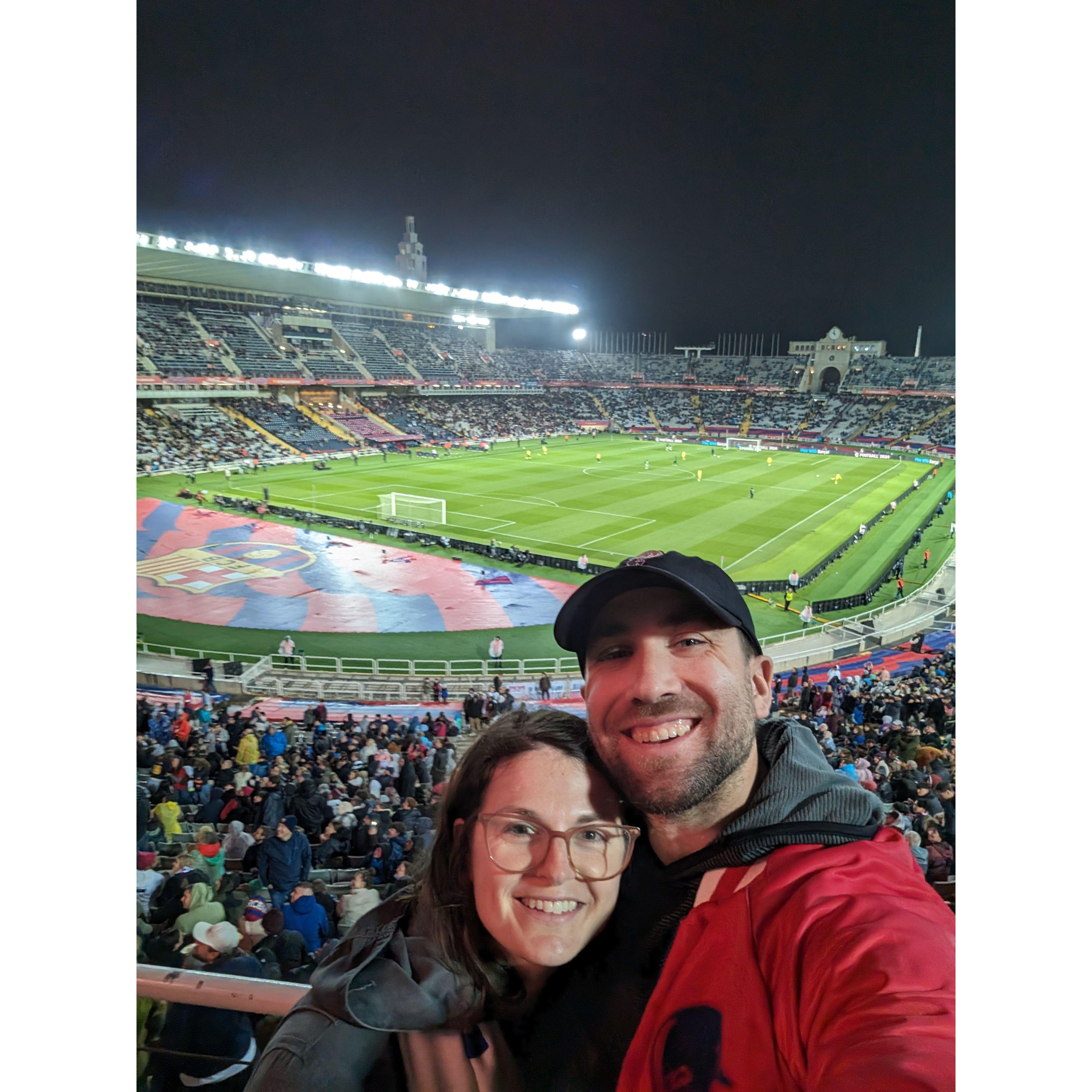 Barcelona football match on our recent trip to Europe