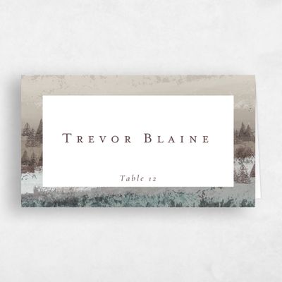 Chocolate, Brown Wedding Place Card - Rockford