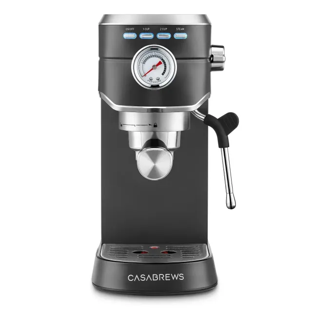 Casabrews CM5418 20 Bar Espresso Machine and Coffee Maker with Pressure Gauge, Steam Function, 34oz Removable Water Tank Black
