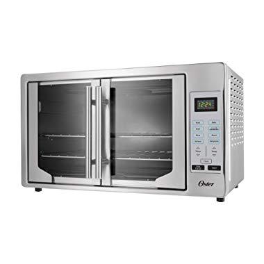 Oster French Convection Countertop & Toaster Oven | Single Door Pull & Digital Controls | Stainless Steel, Extra Large