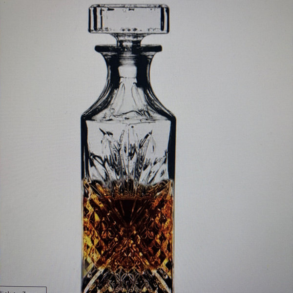 Cut Glass-Look Glass Whiskey Decanter, 28oz