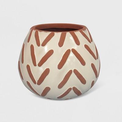 9" Textured Pattern Planter Terracotta - Opalhouse™