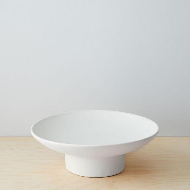 Pure White Ceramic Footed Centerpiece, White