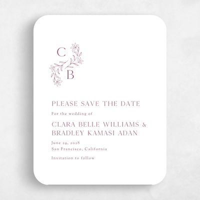 Red Rounded Wedding Save the Date - Creston Portrait