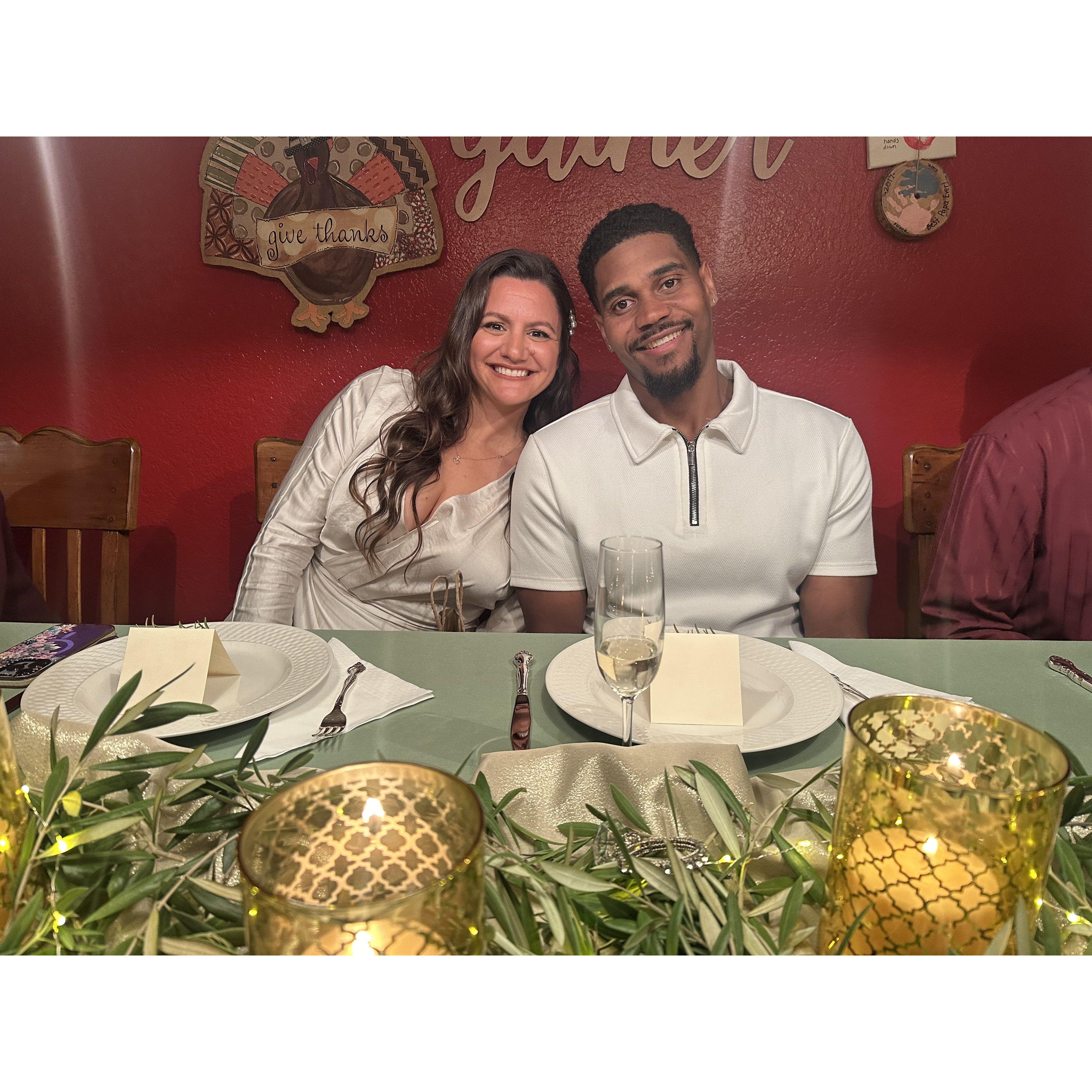 Engagement Dinner with family at the Williams' in November 2024