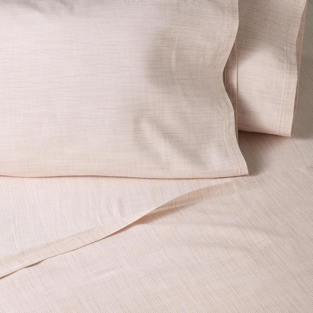 4pc King Micro Stripe Sheet Set Rust - Hearth & Hand™ with Magnolia