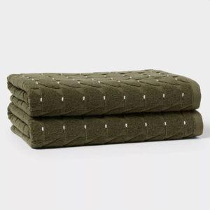Modern Sculpted Bath Towel Green - Threshold™