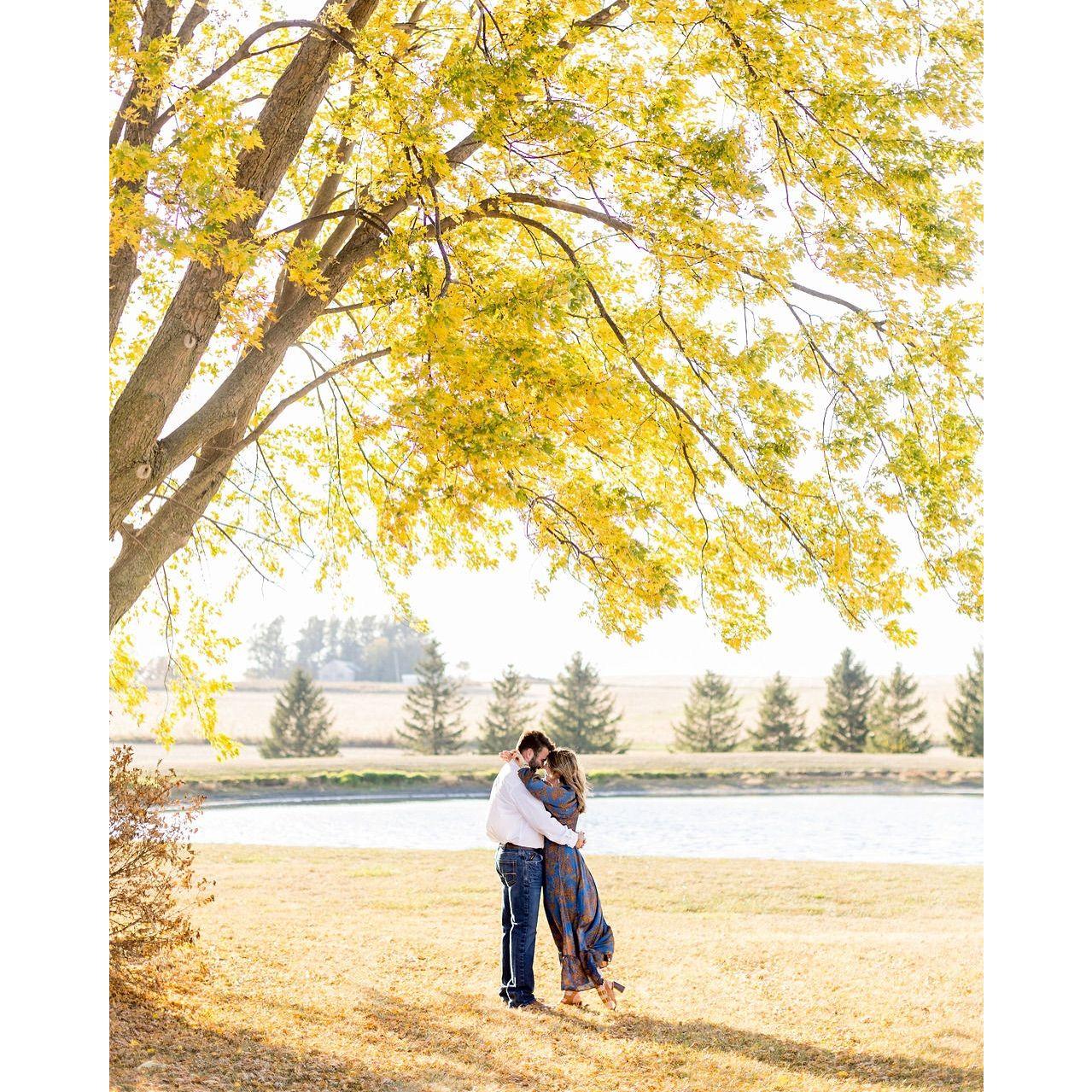 Engagement photos at the Bockenstedt Farm in Iowa.