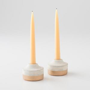 Painted Concrete Candleholder - Gold